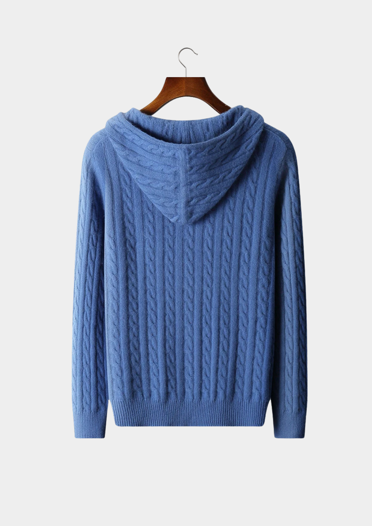 Sweat à capuche zippé en maille torsadée 100 % cachemire