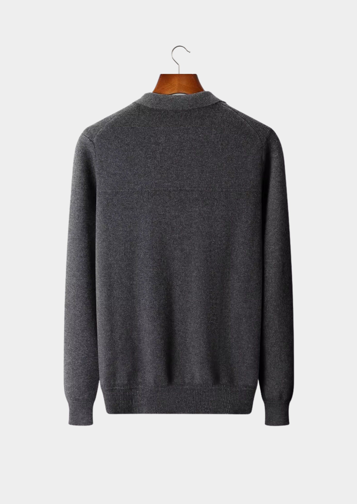 CARDIGAN POLO EN MAILLE CÔTELÉE EN LAINE DE LYON