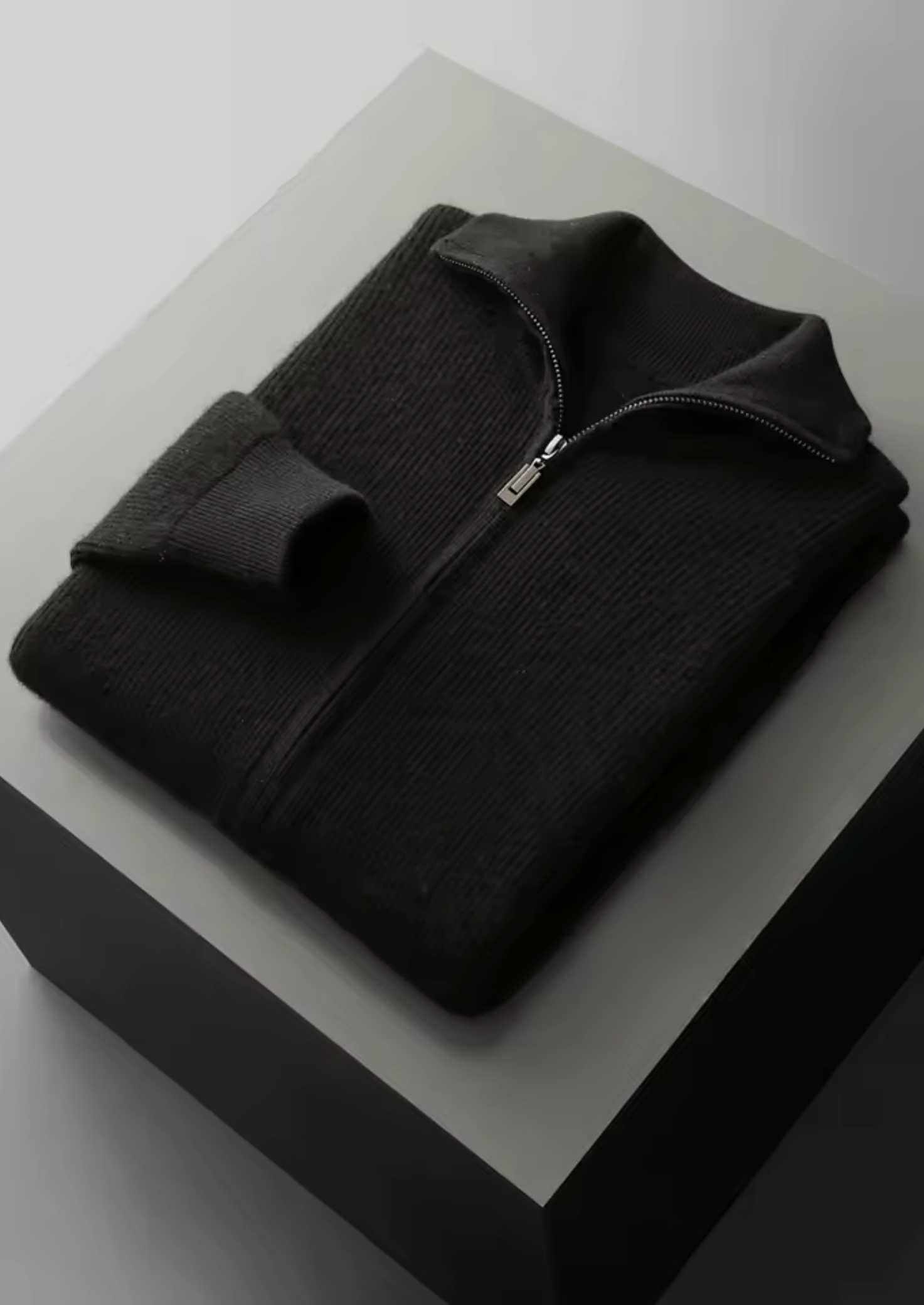 CARDIGAN EN LAINE LYON À CÔTES ET FERMETURE ÉCLAIR