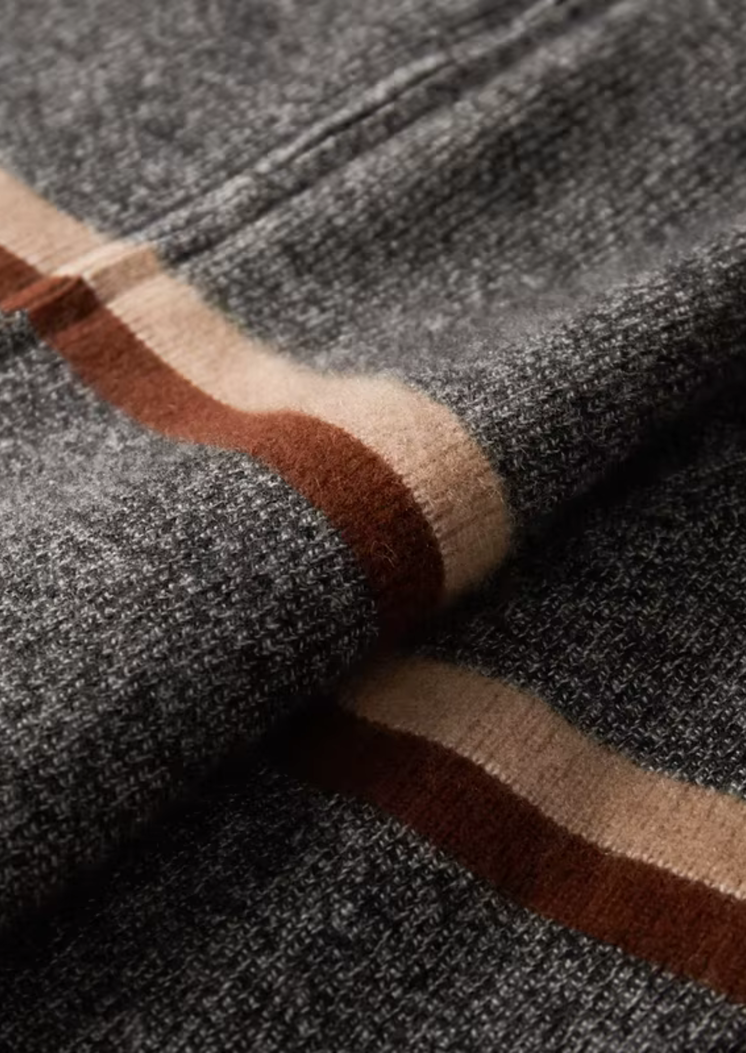 CARDIGAN À RAYURES EN 100 % CACHEMIRE AVEC FERMETURE ÉCLAIR