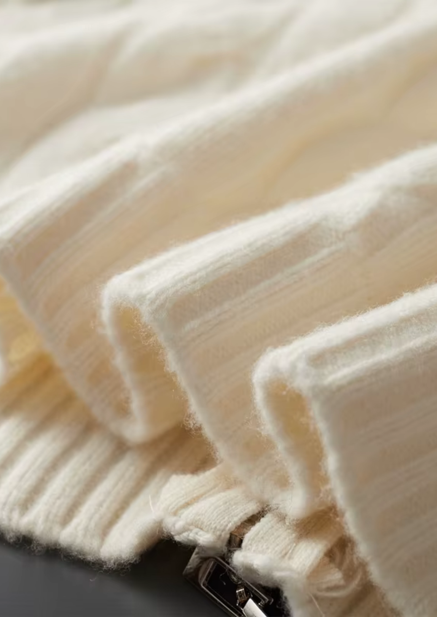 CARDIGAN EN LAINE LYON À DOUBLE FERMETURE ÉCLAIR ET MOTIFS TRESSÉS