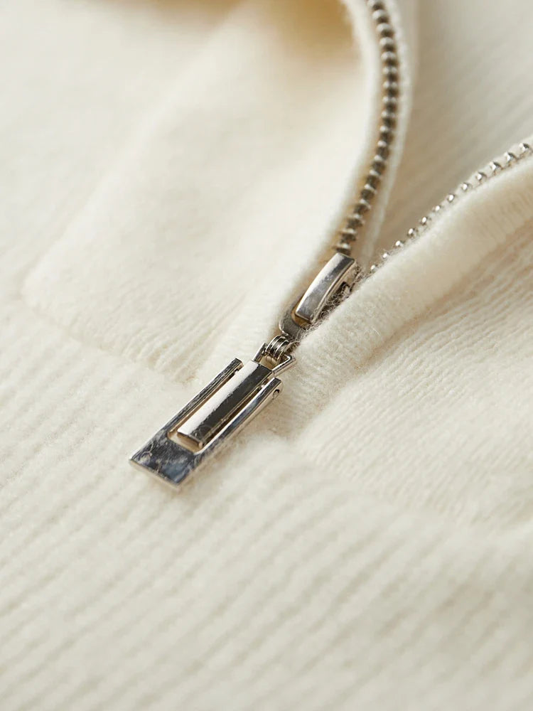 PULL À DEMI-ZIP 100 % CACHEMIRE