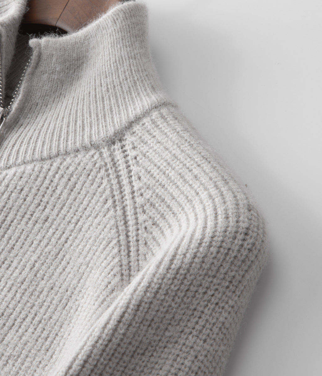 CARDIGAN ZIPPÉ 100 % LAINE MÉRINOS